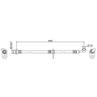 Flexible de frein avant droit METZGER 4111846 pour HONDA CR-V 2.0 - 155cv
