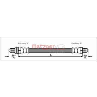 Flexible de frein METZGER 4112502 pour OPEL CORSA 1.9 - 108cv