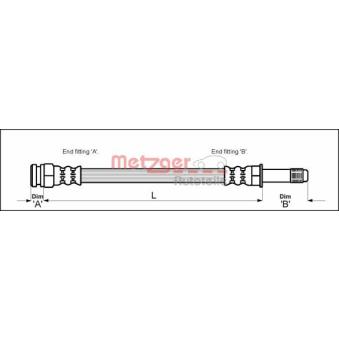 Flexible de frein METZGER OEM 7M0611701D