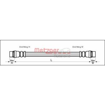 Flexible de frein METZGER OEM 7704001951