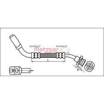 Flexible de frein METZGER 4114724 pour NISSAN PATHFINDER 3.2 TD 4WD - 150cv