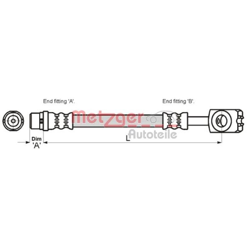 Flexible de frein METZGER 4116214 - Visuel 1