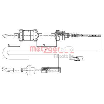 Tirette à câble, commande d'embrayage METZGER OEM 7770205