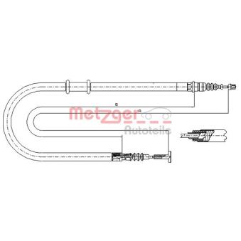 Tirette à câble, frein de stationnement arrière gauche METZGER OEM 46814147