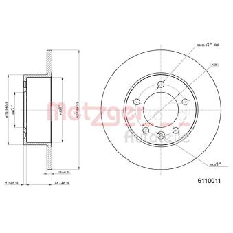 Jeu de 2 disques de frein arrière METZGER OEM 432000367R