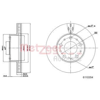 Jeu de 2 disques de frein avant METZGER OEM 51740246