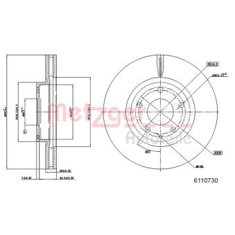 Jeu de 2 disques de frein avant METZGER OEM GHR133251