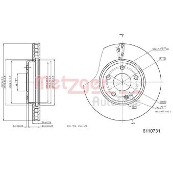 Jeu de 2 disques de frein avant METZGER OEM 2464210112