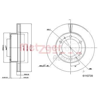 Jeu de 2 disques de frein avant METZGER OEM 435120K070