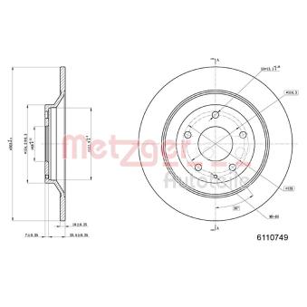 Jeu de 2 disques de frein arrière METZGER OEM K01126251B