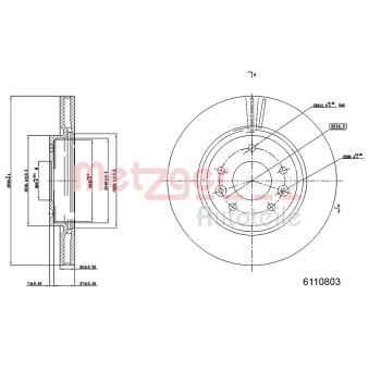 Jeu de 2 disques de frein avant METZGER OEM 40206JG00C