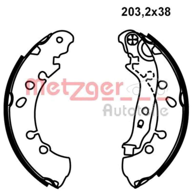 Jeu de mâchoires de frein METZGER MG 236 - Visuel 1