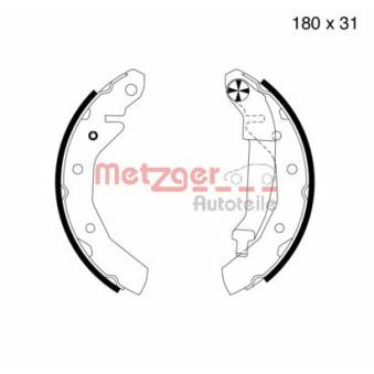 Jeu de mâchoires de frein METZGER OEM 96268686