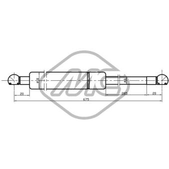 Vérin, capot-moteur Metalcaucho 46860