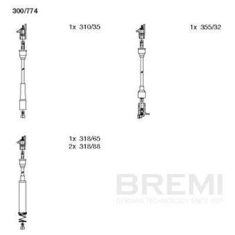 Kit de câbles d'allumage BREMI OEM 90350551 Kit de câbles d'allumage BREMI OEM 90350551