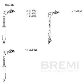 Kit de câbles d'allumage BREMI OEM 9091921428 Kit de câbles d'allumage BREMI OEM 9091921428