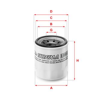 Filtre à huile SOFIMA OEM 1520865F10