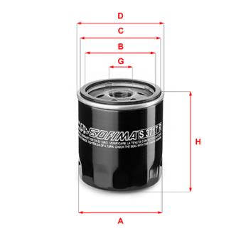 Filtre à huile SOFIMA OEM 03L115561A