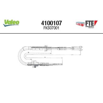 Tirette à câble, commande d'embrayage FTE 4100107