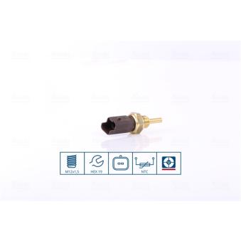Sonde de température, liquide de refroidissement NISSENS 207034 pour VOLKSWAGEN EOS 1.4 - 95cv