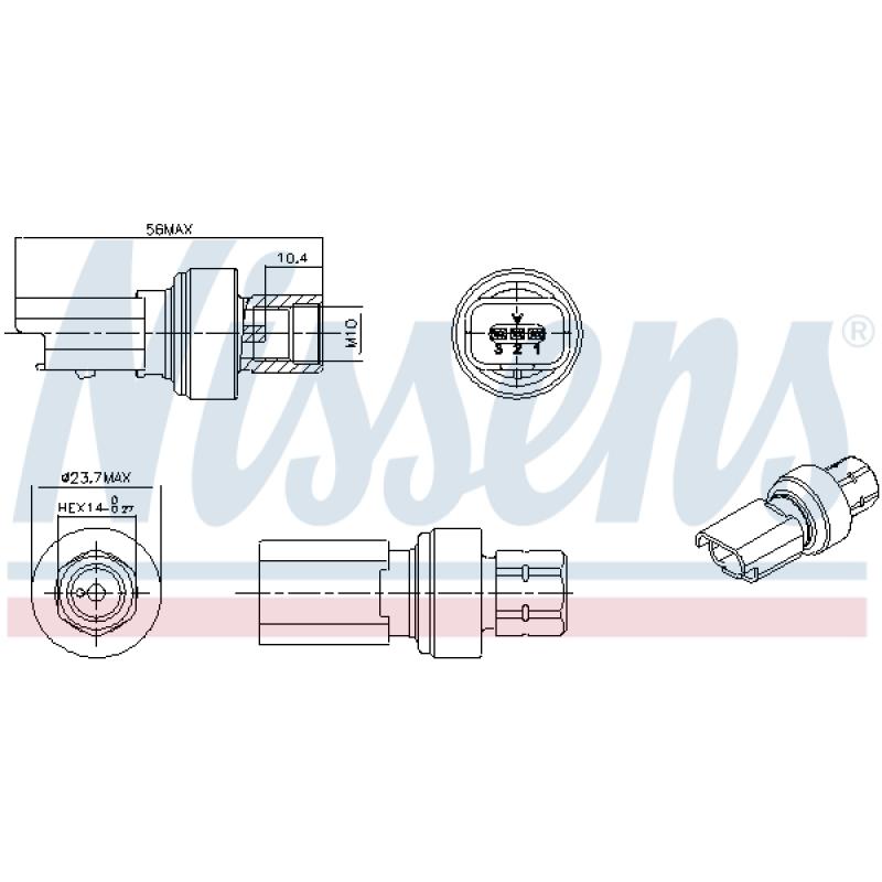 Pressostat, climatisation NISSENS 301136 - Visuel 1