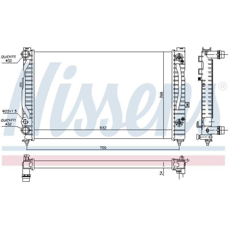 Radiateur, refroidissement du moteur NISSENS 60229 - Visuel 1