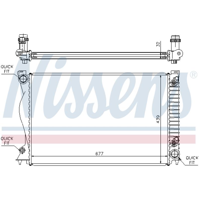 Radiateur, refroidissement du moteur NISSENS 60236A - Visuel 1