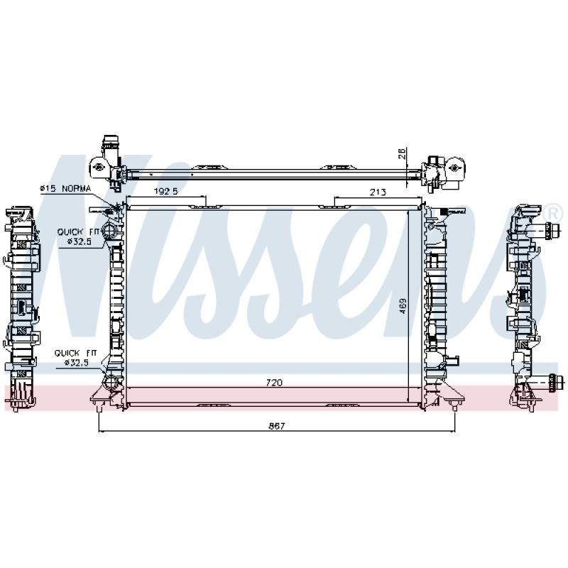 Radiateur, refroidissement du moteur NISSENS 60323 - Visuel 1