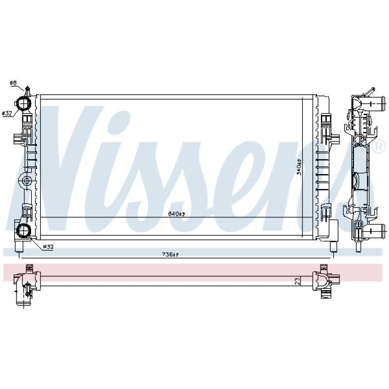 Radiateur, refroidissement du moteur NISSENS 606722 - Visuel 1
