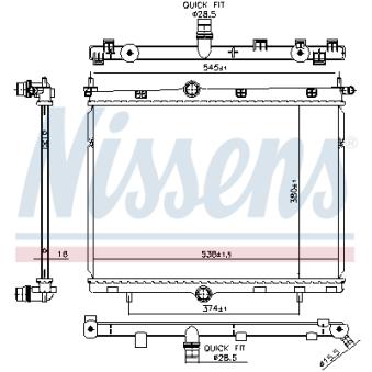 Radiateur, refroidissement du moteur NISSENS 606859 pour OPEL MOKKA / MOKKA X 1.5 - 110cv