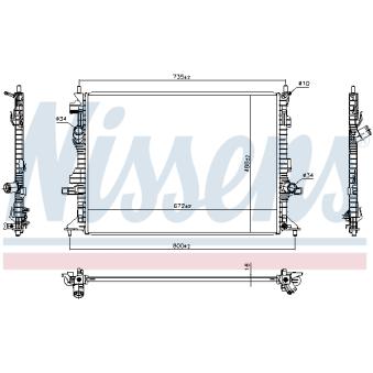 Radiateur, refroidissement du moteur NISSENS 606908 pour FORD FOCUS 1,5 EcoBlue - 116cv