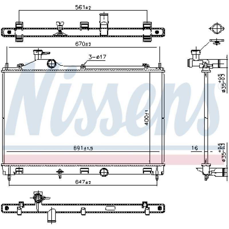 Radiateur, refroidissement du moteur NISSENS 607027 - Visuel 1