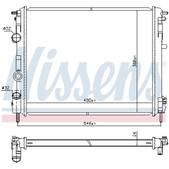 Radiateur, refroidissement du moteur NISSENS OEM 8200211563