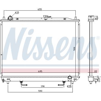 Radiateur, refroidissement du moteur NISSENS 628985