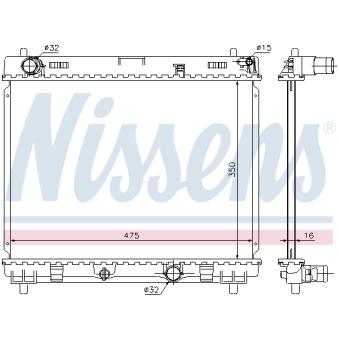 Radiateur, refroidissement du moteur NISSENS 64697 pour SUBARU TREZIA 1.4 D - 90cv