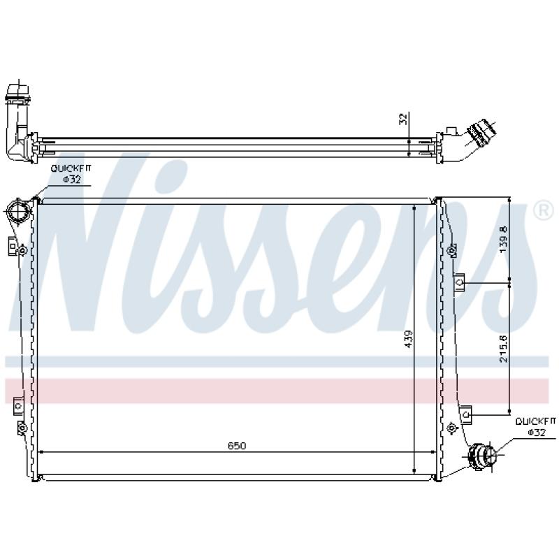 Radiateur, refroidissement du moteur NISSENS 65291A - Visuel 1