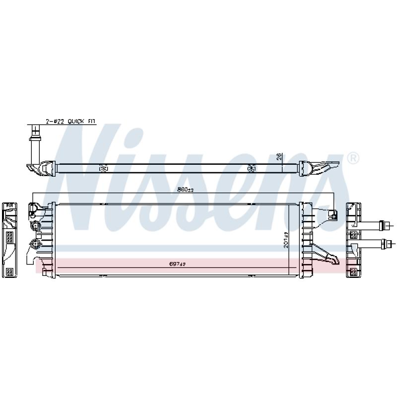 Radiateur, refroidissement du moteur NISSENS 65347 - Visuel 1