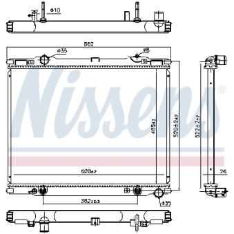 Radiateur, refroidissement du moteur NISSENS 66773 pour KIA SORENTO 2.4 - 139cv