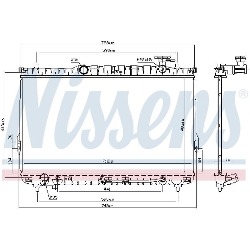 Radiateur, refroidissement du moteur NISSENS 67030 - Visuel 1