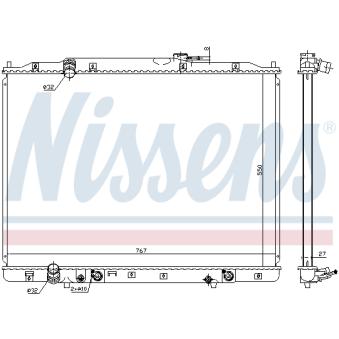 Radiateur, refroidissement du moteur NISSENS [68151]