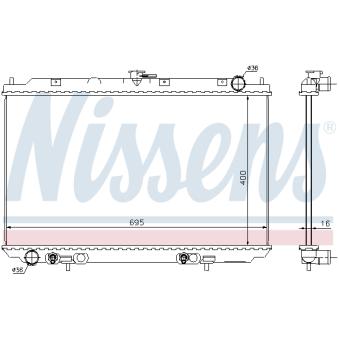 Radiateur, refroidissement du moteur NISSENS OEM 21460BU500