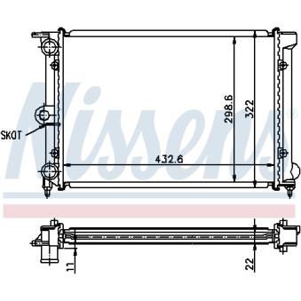 Radiateur, refroidissement du moteur NISSENS 690177