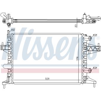 Radiateur, refroidissement du moteur NISSENS 690459 pour OPEL CORSA 1.2 - 75cv