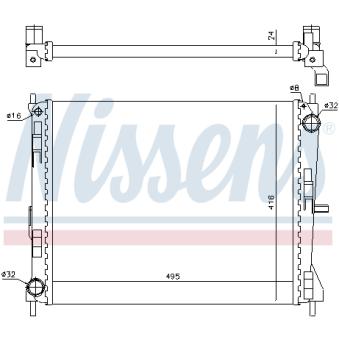 Radiateur, refroidissement du moteur NISSENS 690548 pour VOLKSWAGEN PASSAT 1.2 - 75cv