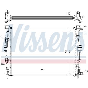 Radiateur, refroidissement du moteur NISSENS OEM 8200115541