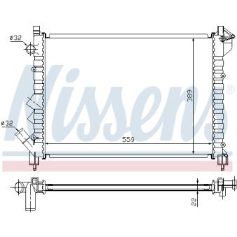 Radiateur, refroidissement du moteur NISSENS [691497]