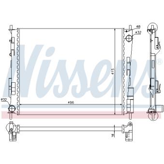 Radiateur, refroidissement du moteur NISSENS 691898 pour SAAB 93 1.2 - 101cv