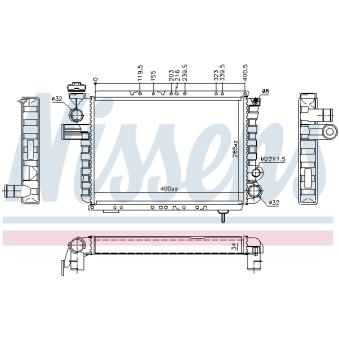Radiateur, refroidissement du moteur NISSENS [692229]