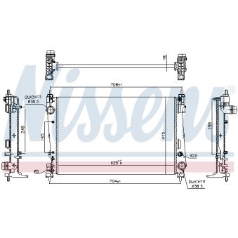Radiateur, refroidissement du moteur NISSENS 693335 pour ALFA ROMEO MITO 1.4 Bifuel - 120cv