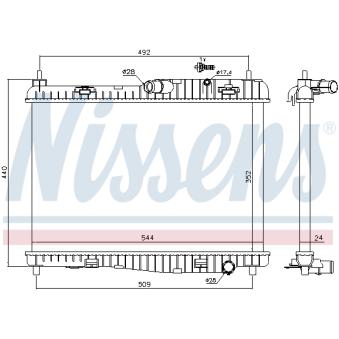 Radiateur, refroidissement du moteur NISSENS [693427]